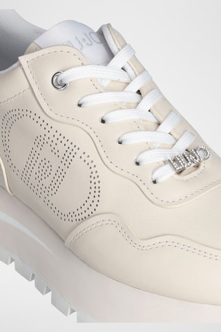 Baskets en cuir - Ecru et blanc