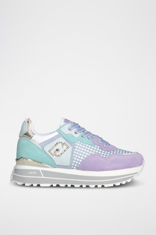 Baskets en nubuck - Violet et blanc