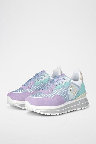 Baskets en nubuck - Violet et blanc