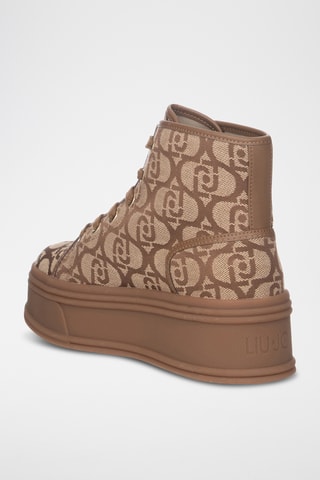 Bottines plateformes - Beige et marron clair