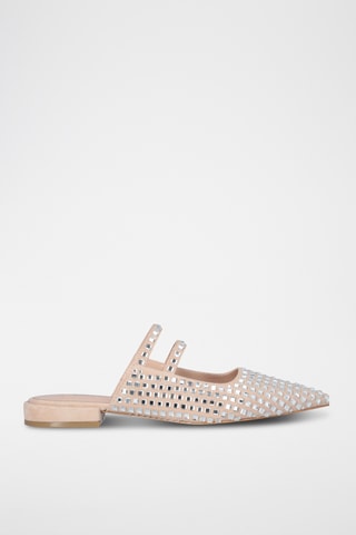 Mules en cuir de chèvre - Beige