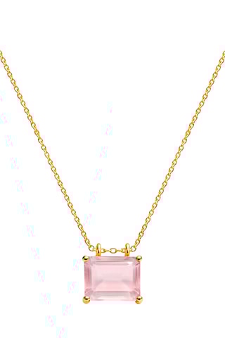 Collar - Oro amarillo, plata y cuarzo rosa