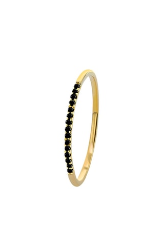Anillo - Oro amarillo y diamantes negros