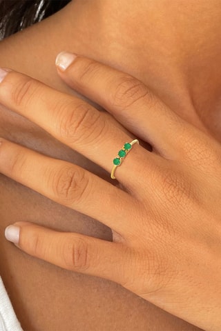 Anillo - Oro amarillo y esmeraldas