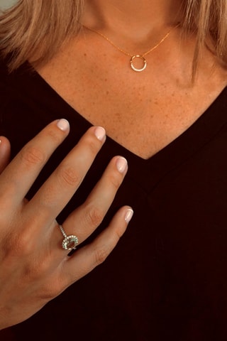 Anillo - Oro amarillo, diamantes y amatista