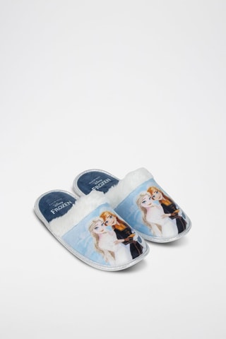 Pantufas forradas Elsa e Anna Frozen Disney - Azul-claro