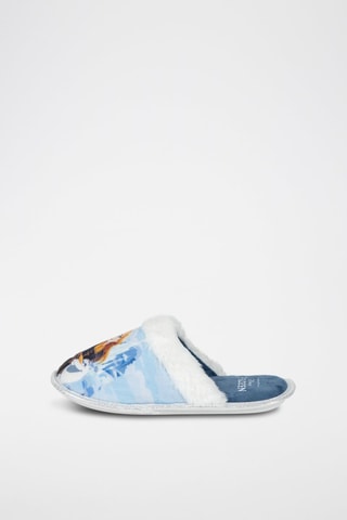 Pantufas forradas Elsa e Anna Frozen Disney - Azul-claro