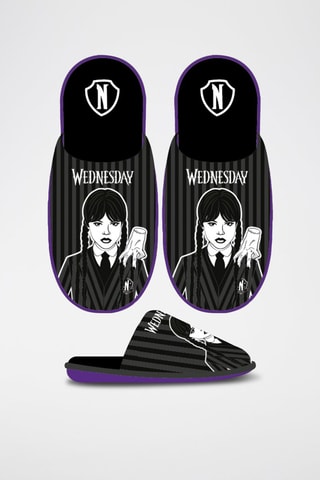 Pantufas Wednesday Addams A Família Addams - Preto e branco