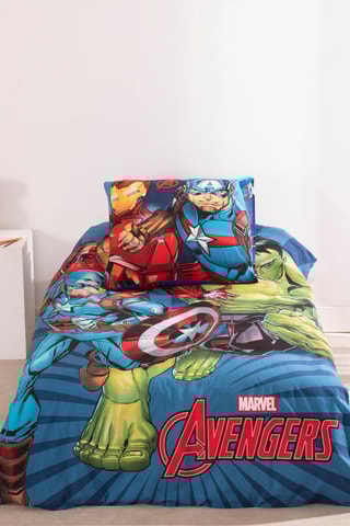 Conjunto de edredão Os Vingadores Marvel - Azul-marinho