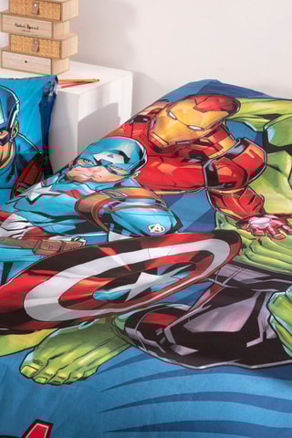 Conjunto de edredão Os Vingadores Marvel - Azul-marinho