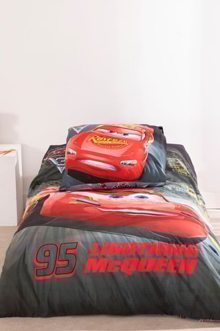 Conjunto de edredão Flash McQueen Cars Disney Pixar - Preto e vermelho