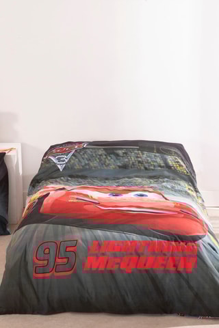Conjunto de edredão Flash McQueen Cars Disney Pixar - Preto e vermelho