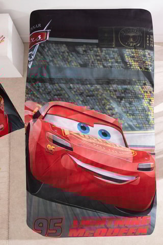 Conjunto de edredão Flash McQueen Cars Disney Pixar - Preto e vermelho
