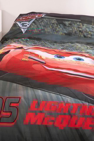 Conjunto de edredão Flash McQueen Cars Disney Pixar - Preto e vermelho