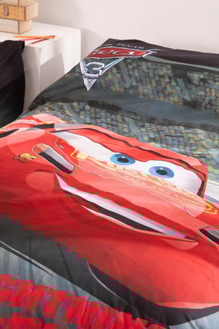 Conjunto de edredão Flash McQueen Cars Disney Pixar - Preto e vermelho