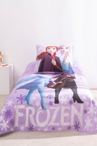 Conjunto de edredão Elsa e Anna Frozen Disney - Malva e azul-celeste