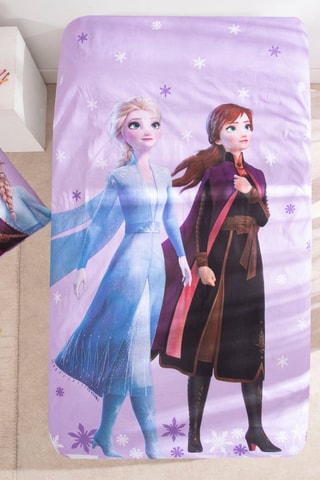Conjunto de edredão Elsa e Anna Frozen Disney - Malva e azul-celeste