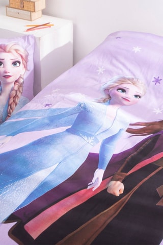 Conjunto de edredão Elsa e Anna Frozen Disney - Malva e azul-celeste