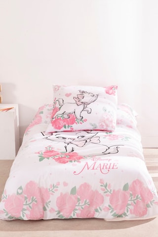 Capa de edredão Marie Os Aristogatos Disney - Branco e rosa