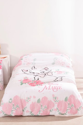 Capa de edredão Marie Os Aristogatos Disney - Branco e rosa
