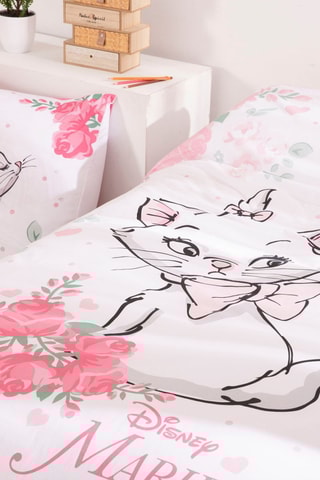 Capa de edredão Marie Os Aristogatos Disney - Branco e rosa