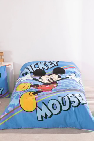 Conjunto de edredão Mickey Disney - Azul-celeste e preto