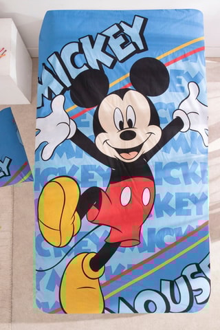 Conjunto de edredão Mickey Disney - Azul-celeste e preto