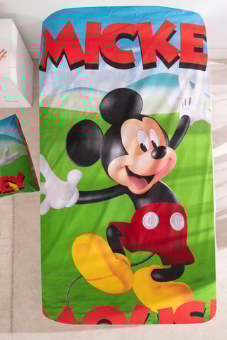 Conjunto de edredão Mickey Disney - Verde e azul-celeste