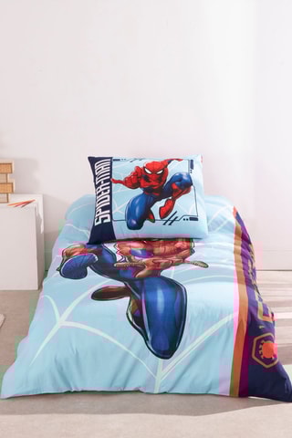 Conjunto de edredão Homem-Aranha Os Vingadores Marvel - Azul-real e azul-celeste