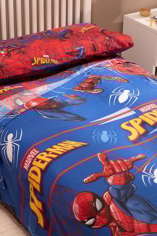 Conjunto de lençóis reversível Homem-Aranha Os Vingadores Marvel - Azul