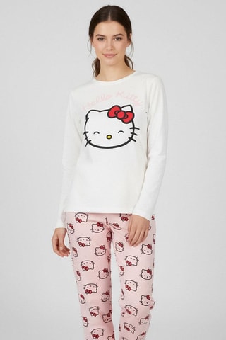 Pijama Hello Kitty - Branco e rosa