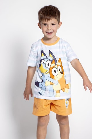 Pijama Bluey Azul-celeste e mostarda