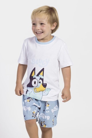 Pijama Bluey - Branco e azul-claro