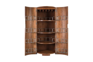 Bar 2 portes en acacia - 80 x 190 x 80 cm