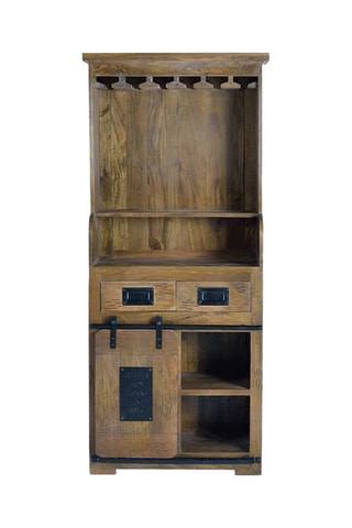 Meuble bar 1 porte en acacia - 75 x 170 x 38 cm
