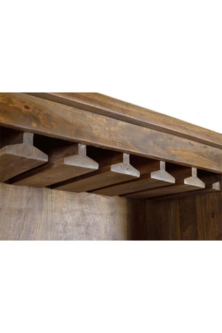 Meuble bar 1 porte en acacia - 75 x 170 x 38 cm