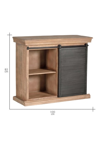 Meuble de rangement 1 porte en bois de manguier - 100 x 85 x 40 cm