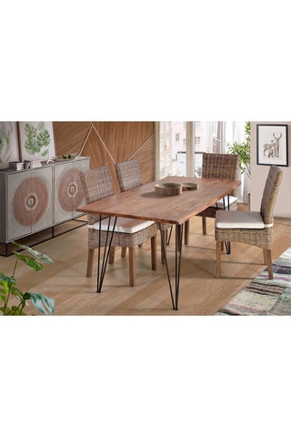 Table à manger en acacia - 160 x 76 x 90 cm