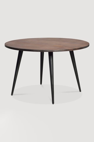 Table à manger ronde - Naturel et noir