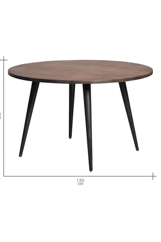 Table à manger ronde - Naturel et noir