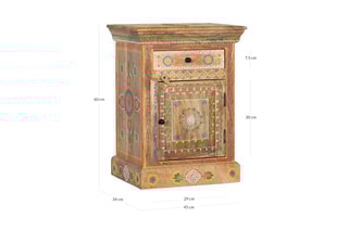 Table de chevet en bois de manguier - 60 x 45 x 34 cm