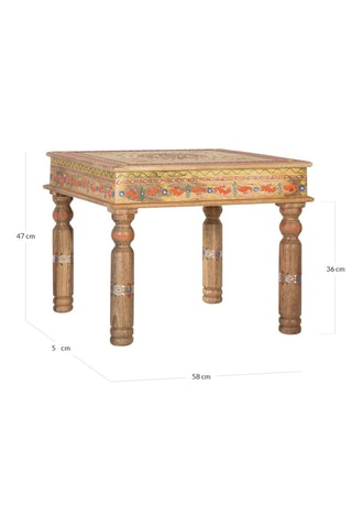 Table basse en bois de manguier - 47 x 58 x 58 cm