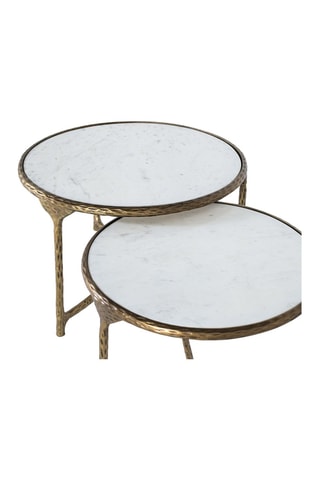Tables gigognes en marbre - 60 x 44 x 60 / 74 x 49 x 74 cm