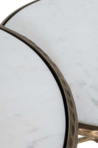 Tables gigognes en marbre - 60 x 44 x 60 / 74 x 49 x 74 cm