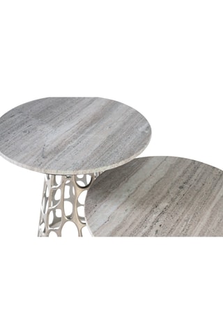 Tables gigognes en marbre - 51 x 59 x 51 / 51 x 48 x 51 cm