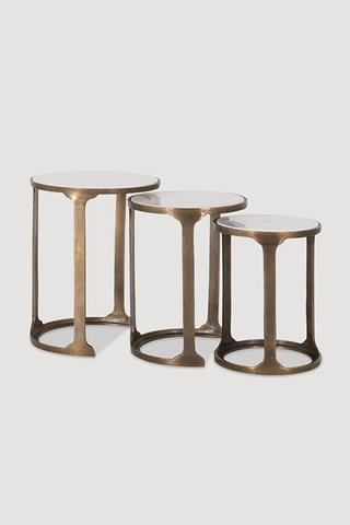 3 tables gigognes en marbre - 45 x 56 x 45 cm