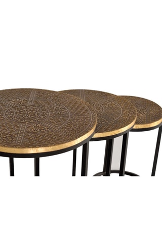 3 tables gigognes en bronze - 44 x 49 cm /38 x 44 cm / 28 x 39 cm