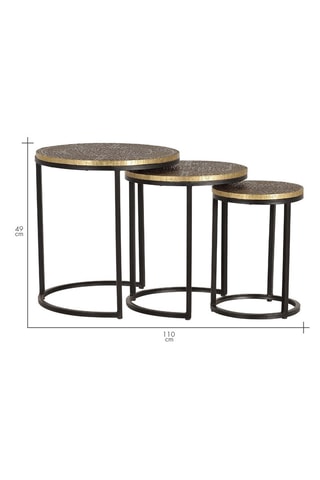 3 tables gigognes en bronze - 44 x 49 cm /38 x 44 cm / 28 x 39 cm
