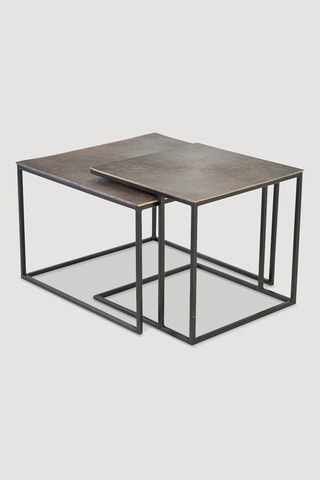 2 tables gigognes - 62 x 62 x 41 cm et 46 x 46 x 46 cm