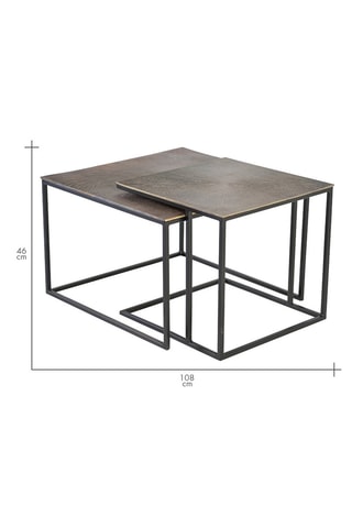 2 tables gigognes - 62 x 62 x 41 cm et 46 x 46 x 46 cm